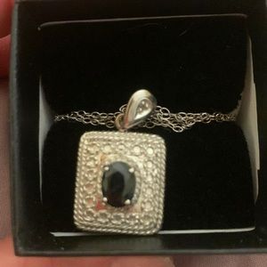 Sapphire and diamond pendant